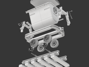 Printable Mining Cart 3D 프린트 모델