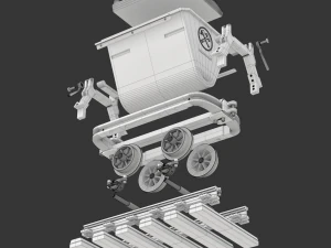 Printable Mining Cart 3D Print Model