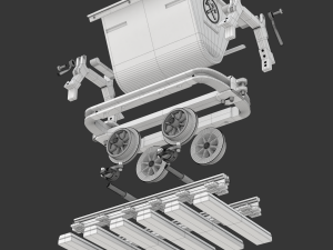 Printable Mining Cart 3D 프린트 모델