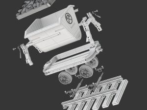 Printable Mining Cart 3D 프린트 모델