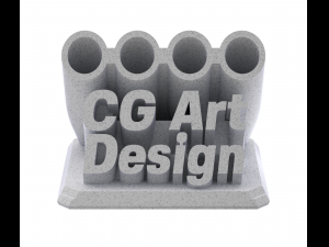 Printable Sweeping Text Plate With Pen Holder Modello di stampa 3D