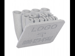 Printable Sweeping Text Plate With Pen Holder Modello di stampa 3D
