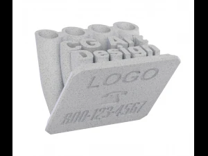 Printable Sweeping Text Plate With Pen Holder 3D Print Model
