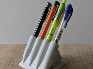 Printable Sweeping Text Plate With Pen Holder Modello di stampa 3D