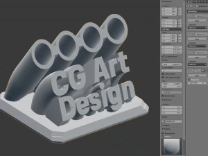 Printable Sweeping Text Plate With Pen Holder 3D Print Model
