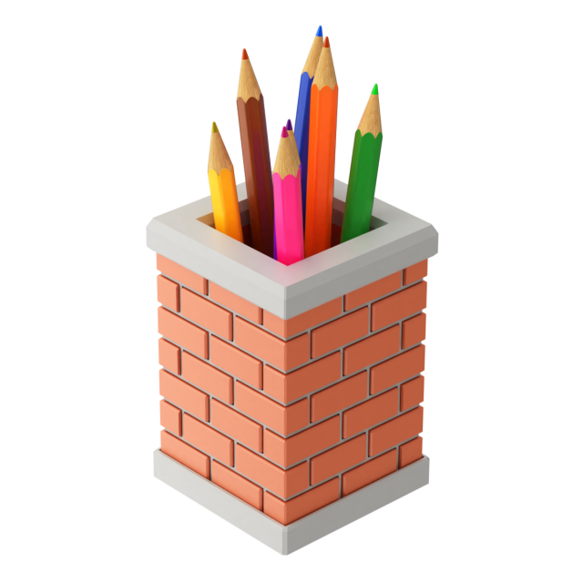 Printable Chimney Pen Holder 3D Print Model .c4d .max .obj .3ds .fbx .stl .blend 