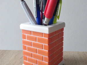 Printable Chimney Pen Holder 3D Print Model
