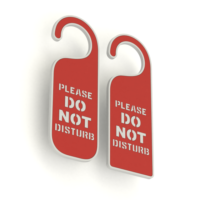 Printable Do Not Disturb Door Hanger-SET 1 3D Baskı Modeli .c4d .max .obj .3ds .fbx .stl .blend 