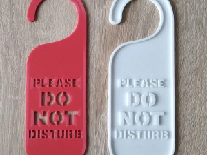 Printable Do Not Disturb Door Hanger-SET 1 3D Print Model