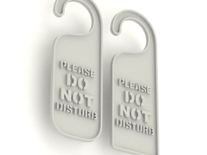 Printable Do Not Disturb Door Hanger-SET 1 3D Baskı Modeli