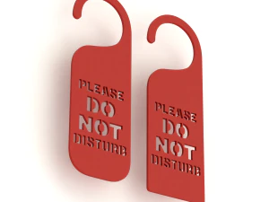 Printable Do Not Disturb Door Hanger-SET 1 3D Print Model