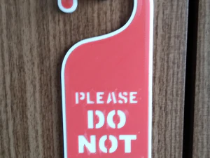 Printable Do Not Disturb Door Hanger-SET 1 3D Print Model