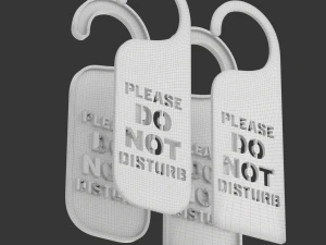 Printable Do Not Disturb Door Hanger-SET 1 3D Print Model