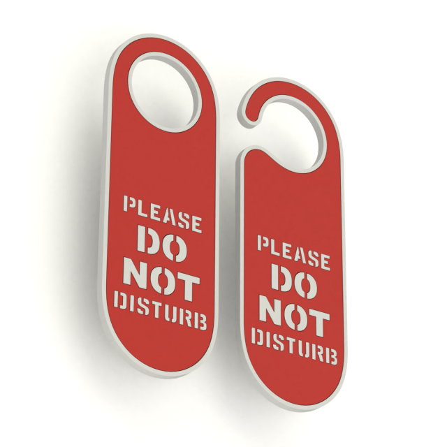Printable Do Not Disturb Door Hanger-SET 2 3D Baskı Modeli .c4d .max .obj .3ds .fbx .stl .blend 