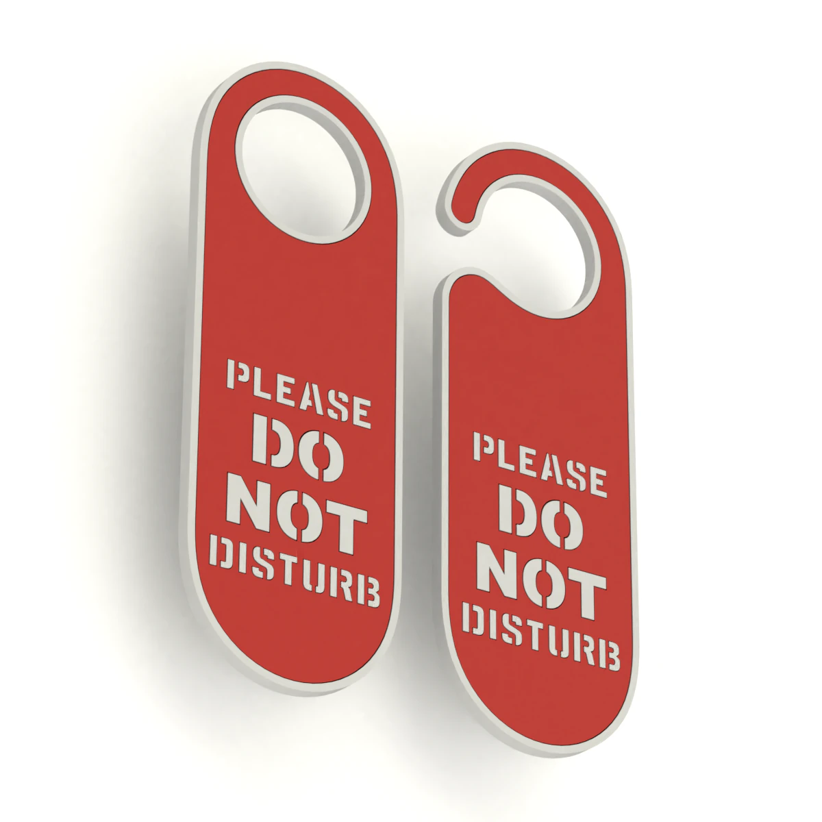 Printable Do Not Disturb Door Hanger-SET 2 3D Print Model .c4d .max .obj .3ds .fbx .stl .blend 