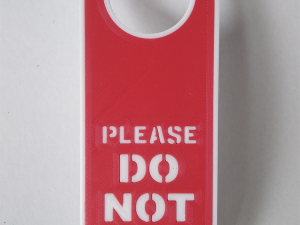 Printable Do Not Disturb Door Hanger-SET 2 3D Baskı Modeli