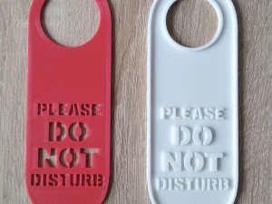 Printable Do Not Disturb Door Hanger-SET 2 3D Print Model