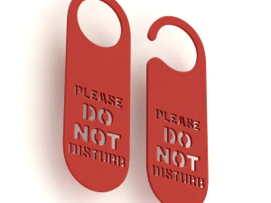 Printable Do Not Disturb Door Hanger-SET 2 3D Print Model