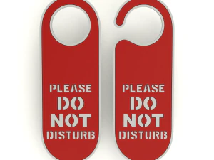 Printable Do Not Disturb Door Hanger-SET 2 3D Print Model