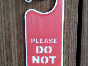 Printable Do Not Disturb Door Hanger-SET 2 3D Baskı Modeli