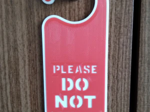 Printable Do Not Disturb Door Hanger-SET 2 3D Print Model