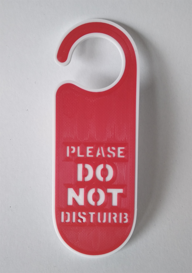 Printable Do Not Disturb Door HangerSET 2 3D Print Model in Office
