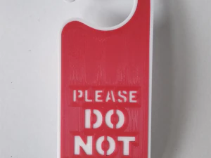 Printable Do Not Disturb Door Hanger-SET 2 3D Print Model