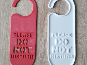 Printable Do Not Disturb Door Hanger-SET 2 3D Print Model