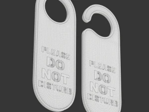 Printable Do Not Disturb Door Hanger-SET 2 3D Print Model
