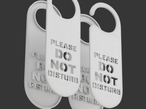 Printable Do Not Disturb Door Hanger-SET 2 3D Baskı Modeli