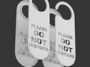 Printable Do Not Disturb Door Hanger-SET 2 3D Print Model
