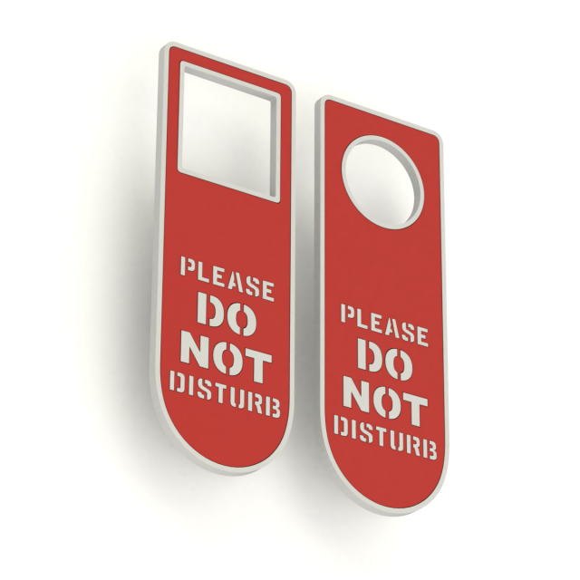 Printable Do Not Disturb Door Hanger-SET 1 3D 打印模型 .c4d .max .obj .3ds .fbx .stl .blend 