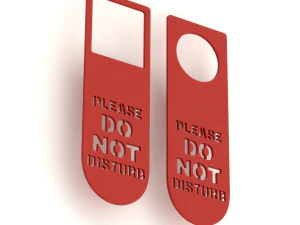 Printable Do Not Disturb Door Hanger-SET 1 3D Print Model