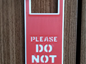 Printable Do Not Disturb Door Hanger-SET 1 3D Print Model