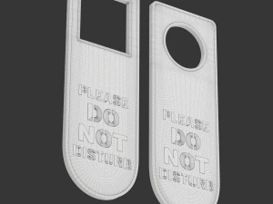 Printable Do Not Disturb Door Hanger-SET 1 3D Print Model