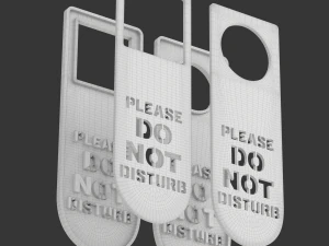 Printable Do Not Disturb Door Hanger-SET 1 3D Print Model