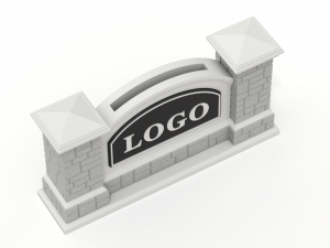 Printable Monument Sign Business Card Holder 3D 打印模型