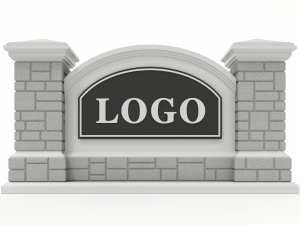 Printable Monument Sign Business Card Holder 3D 打印模型