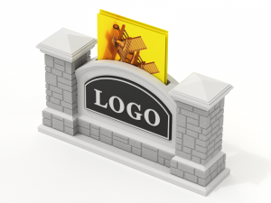 Printable Monument Sign Business Card Holder 3D 打印模型