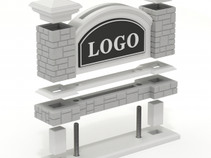 Printable Monument Sign Business Card Holder 3D 打印模型