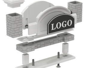 Printable Monument Sign Business Card Holder 3D 打印模型