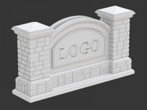 Printable Monument Sign Business Card Holder 3D 打印模型
