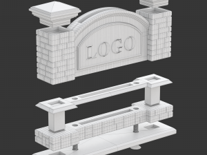 Printable Monument Sign Business Card Holder 3D 打印模型