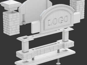 Printable Monument Sign Business Card Holder 3D 打印模型