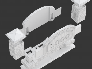 Printable Monument Sign Business Card Holder 3D 打印模型