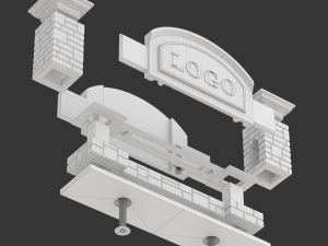 Printable Monument Sign Business Card Holder 3D 打印模型