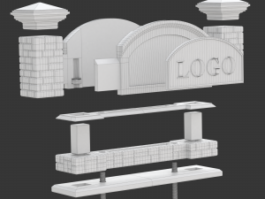 Printable Monument Sign Business Card Holder 3D 打印模型