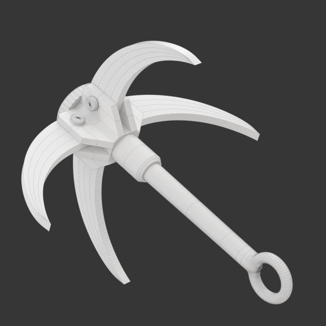 Printable Grappling Hook 3D Print Model in Toys 3DExport