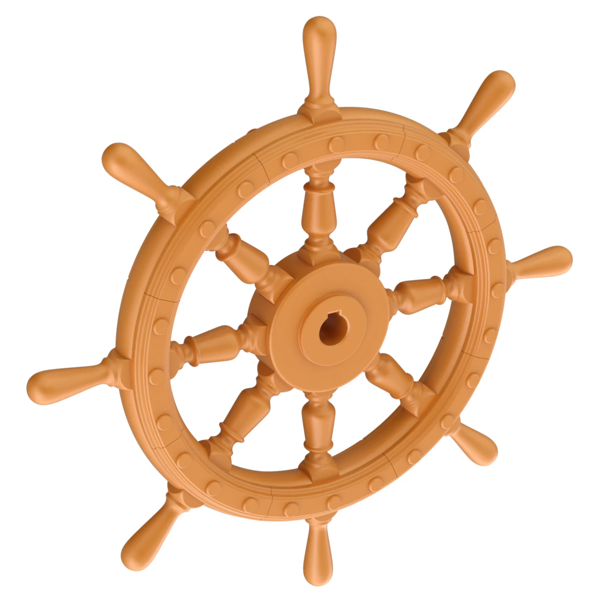 Printable Ship Wheel 3D Print Model .c4d .max .obj .3ds .fbx .stl .blend