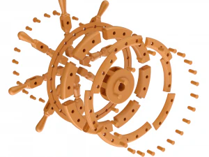 Printable Ship Wheel 3D Print Model